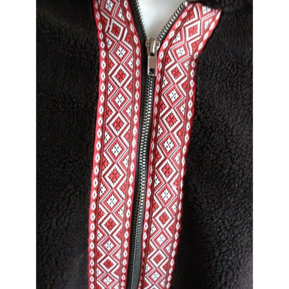 New Women's Wrangler Retro Black Sherpa Southwest Style Full Zip Jacket Size S - Picture 3 of 6